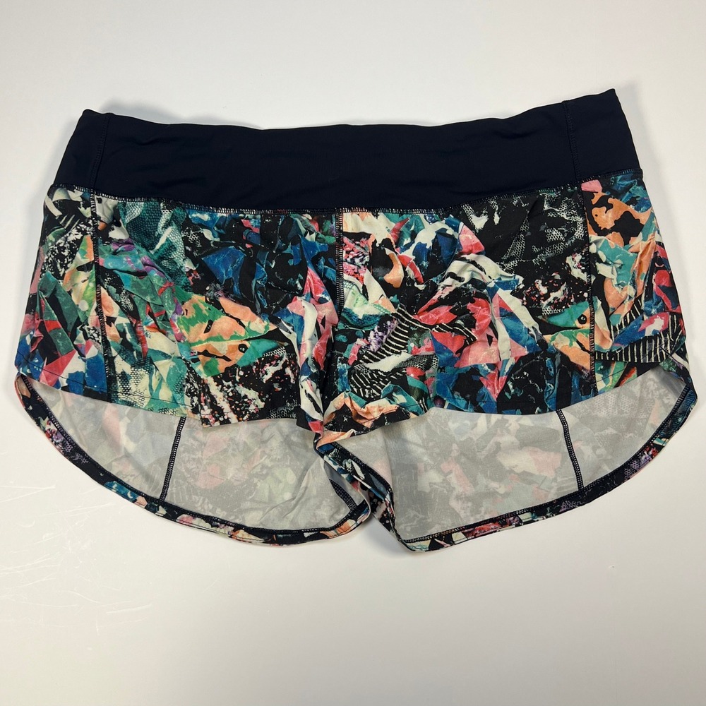 Lululemon Speed Up Short Women 10 Multi Color Abstract Print Running Athletic
